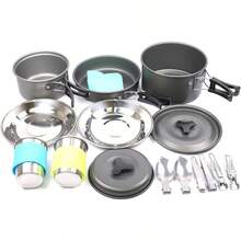 5pcs -20pcs Set TMKOOL Camping Cookware Mess Kit Outdoor Hiking Backpacking Picnic Cooking Bowl Non Stick Potgift - 16Pcs - View 3