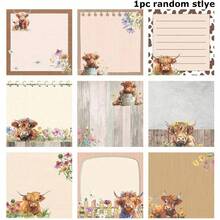 1/3/6/9/18 pezzi Note adesive carine con mucca delle Highlands in stile cartone animato, blocchetti adesivi da 3x3 pollici, decorazione per ufficio, regalo adatto per studenti, scuola, insegnanti, riunioni d'ufficio (Mucca delle Highlands) - Multicolore - Visualizzare 10