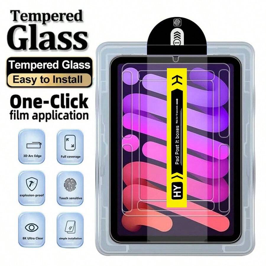 ZYSHI Shockproof Tablet Screen Protector 1 Set Of 10.9-Inch (10th Gen 2022) Screen Protector With Auto-Alignment Tool, Compatible With Face ID And Apple Pencil, Accessory, Waterproof Tempered Glass Anti-Fall Anti-Scratch Anti-Fingerprint Full Screen Coverage Birthday Gift Anniversary Gift - Clear - View 1
