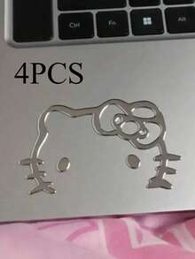 4PCS  3D Cartoon PVC Sticker, Shiny Glossy, Self-Adhesive Front Car, Mobile Phone, Laptop - Single Use, Asymmetrical Shape Room Decor Home Decor Stickers Wall Decor Personalized Wall Stickers Funny Stickers Personalised Stickers Scrapbook Supplies Scrapbook Kitchen Decor