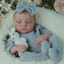 Reborn Baby Dolls 19 Inch Lifelike Baby Doll Cute Girl Soft Body Realistic Newborn Reborn Babies Looks Like A Real Baby Handmade Dolls For Children's Gifts - 彩色 - 查看 1