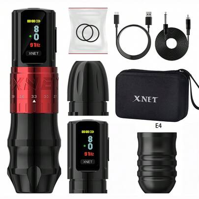 XNET 1pc Bestia Professional Wireless Tattoo Pen, Adjustable Stroke 2.4-4.2mm, OLED Display, 2400mAh Battery, Suitable For Tattoo Artists