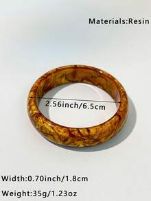 1 件经典迷人金色闪光扎染女士树脂手链，带透明金箔装饰，适合正式场合的多功能珠宝，优雅 - 彩色 - 查看 12