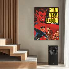 Framed 1PC Satan Was A Lesbian Poster - Vintage Retro Movie Wall Art Print - Lesbian Gifts For Girlfriend - Cool Unique LBGTQ, Queer Picture For Gay Women - Chic Home Decor Queer Fiction Photo Creative Wall Art Canvas Painting High-Quality Print, Waterproof,Fade-Resistant, 2D Perfect Gift For Him/Her, Enthusiasts, Ideal For Seasonal Decor,Event Supplies, Birthdays,Valentine's Day, Mother's Day, New Year, Halloween,Thanksgiving Day,  Christmas, Easter - 框架 - 查看 5