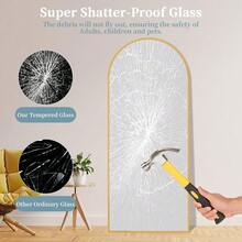 Full Length Mirror With Stand, 58"X18" Arched Full Body Mirror, Large Stand Up Aluminum Frame Floor Freestanding Hanging Leaning Mounted For Bedroom Living Room Entryway Gold - 金色 - 查看 8