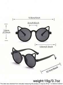 1 Set de 3 Piezas de Gafas de Moda Cuadradas Básicas, con Orejas de Gato Lindas y Redondas Retro, Adecuadas para Niños y Niñas de 6 a 12 Años, para Atuendos Casuales Diarios, Salidas de Vacaciones y como Regalos de Festival - Multicolor - Ver 9