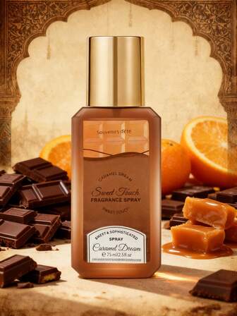 75ml/2.5fl.Oz Long-Lasting Natural Chocolate Orange Caramel Fragrance Spray - Fresh Charming Scent For Women, Portable Air Freshener For Party, Perfect Birthday Gift For Girlfriend