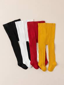 4 piezas Mallas con pies básicas para niñas lactantes de 0 a 3 años - Multicolor - Ver 10