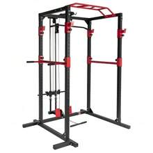 Jaula De Training Adjustable, Jaula De Fuerza Multifuncional, Supporte De Sentadillas Adjustable With Polea Y Cable, And More Accesorios De Training, Equipo De Fitness Multifuncional, Equipo De Training En Casa - 紅色 - 查看 1