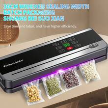 Multifunktionell helautomatisk matförslutare, bärbar trådlös vakuumförslutare med manuell start/paus, digital laddningsdisplay, integrerad snackspåsförslutare, långsiktig matförvaring för hemmet, kompakt och lättanvänd design lämplig för kök och utomhuspicknick, USB-laddningsbar, temperaturreglerbar - Silver - Visa 6