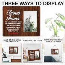 Friendship Gift For Men Women Friends Besties Rustic Best Friend Wood Picture Frame With Quotes Birthady Christmas Graduation Gifts For Friends Display Photo 4 X 6 Inch - Màu Hoa hồng đỏ - Xem 5