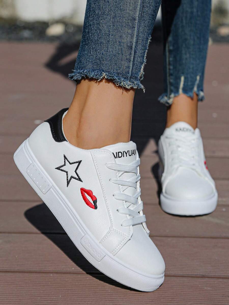 1 par de zapatillas deportivas de estilo coreano casual de suela baja para adolescentes, primavera 2025, versátiles y elegantes