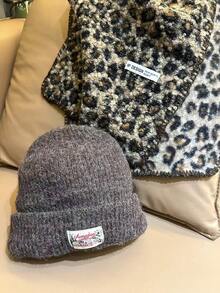 1 Set High-Quality Reversible Warm & Fashionable Casual Applique Beanie & Scarf Set Accessories For Winter