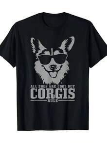 Corgi, All Dogs Are Cool But Corgis Are The Way To Go! Funny T-Shirt, 100% Cotton, 180g - Summer Tops - Going Out Tops Women - màu đen - Xem 7