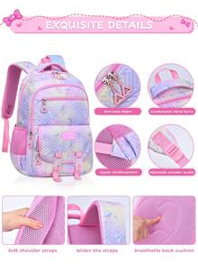 1 Set Zaino con Stampa Medusa, Design Multi-Tasca, Cinghie Regolabili, Chiusura con Doppia Cerniera, Ampia Capacità, Adatto per Uso Quotidiano e Scolastico, Regalo per il Ritorno a Scuola