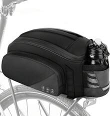Bolsa Trasera para Bicicleta, Alforja Mochila Impermeable Reflectante para Parrilla de Bicicleta Ciclismo, Bolsa de Transporte para Maletero de Bicicleta Accesorios para Bicicleta (12L) - 9,5 litros - Ver 8