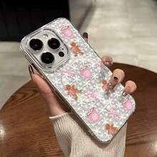 Christmas Series - Snowflakes-Pink Cup Candy And Bonbon Pattern Shockproof Protective Case Magnetic Transparent Phone Case, Suitable For IPhone 17 16 15 14 13 12 11 Pro Plus Pro Max Holiday Decoration, Suitable As A Gift, Festive Accessory - Clear - View 5