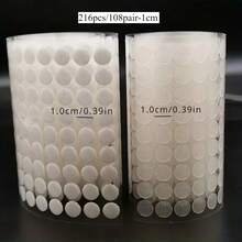 1cm/0.39in, 1.5cm/0.59in, 2cm/0.78in Clear Dot White Adhesive Hook Fastener Rings, Strong Glue Sticky Discs, Suitable For Double-Sided Tape, Applicable For Classroom, Office And Home DIY