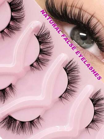 5 Pairs Of 3D Fox Eye Eyelashes, Naturally Fluffy And Lightweight Eyelashes, Artificial Mink Eyelashes Suitable For Beginners Who Can Recycle Eyelashes Daily Wear, Halloween, Christmas, Dates & Party