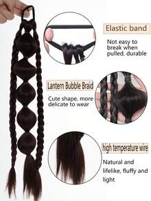 1 Pack Synthetic New Chinese Lantern Bubble Ponytail For Girls, Kids, Sweet And Cool Long Braid Lantern Boxing High Ponytail - Multicolor - View 3
