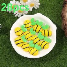 Yellow Resin Bee Shaped Non Porous Beads, Bee Themed Birthday Party Beads & Bead Assortments, Used For DIY Hair Clips, Phone Cases, Clothing Accessories, Envelope Cutting And Pasting Decoration, Christmas Eve, Thanksgiving, Halloween Parties, Holiday Parties, Birthday Gifts, Back To School Season, Bee Festival Decoration Accessories