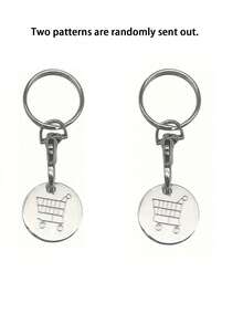 1 Peça/3 Peças Token de Carrinho de Compras, Chaveiro de Metal Inoxidável, Enfeite de Chaveiro com Chave de Desbloqueio de Carrinho, Acessório de Chaveiro