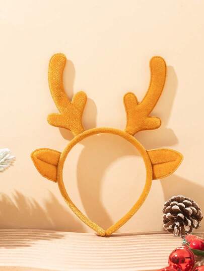1 pieza Diadema con cuernos de reno navideños, adecuada para disfraces festivos