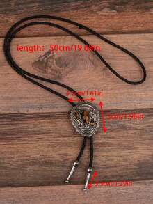 1pc Fashionable Bolo Tie, Adjustable Western Cowboy Bolo Rope Necklace Chain Accessory