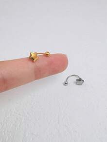 1 pieza Aro de nariz de acero inoxidable chapado en oro de 18K, pendiente de nariz de plata hipoalergénico y ligero, joyería de piercing de nariz, anillo de boca, anillo de nariz para mujer, anillo de labio, arete de trago, joyería de cartílago para niña y mujer