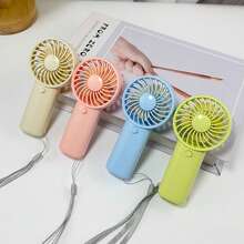 1pc 2-Battery Operated Mini Handheld Fan (Batteries Not Included), Comes With Lanyard, Fan Runtime Depends On Battery Capacity - White - View 10