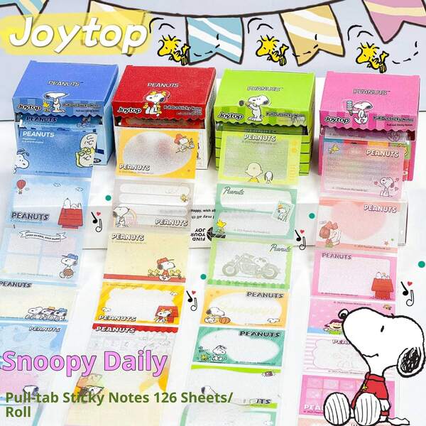 SNOOPY 1box/126pcs Yuemu  Series Pull-Out Sticky Notes Are Popular Among Students. Key Tags Include Stickers, Transparent Sticky Notes, Christmas Stocking Fillers, Christmas Gifts, Christmas Decorations, And More.