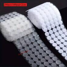 1cm/0.39in, 1.5cm/0.59in, 2cm/0.78in Clear Dot White Adhesive Hook Fastener Rings, Strong Glue Sticky Discs, Suitable For Double-Sided Tape, Applicable For Classroom, Office And Home DIY