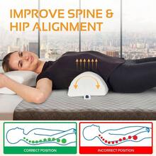 - Almohada de media luna para piernas, rodillas, espalda baja y cabeza, almohada de apoyo lumbar para cama, dormir semienrollable para comodidad de tobillo y pies, funda lavable a mquina, color blanco - ergonómico, terapéutico - Ver 7