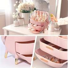 Cosmetic Storage Box & Rack - Rose bonbon - Voir 3