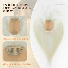 Hair Toppers For Women Real Human Hair, 360°3D Cover Toppers Hairpieces For Women With Thinning Crown Wispy Clip In Bangs Realistic Scalp Hairline  For Halloween And Christmas Parties Dinners Daily Life Travel Etc Suitable - S1001 - 查看 6