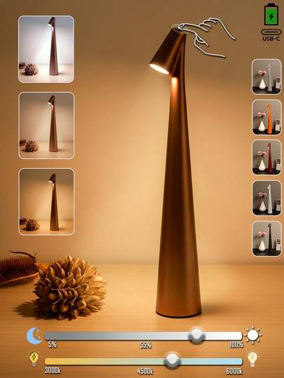 Rechargeable Cordless Table Lamp - Portable LED Desk Light With 3-Level Touch Dimmable Brightness & Long Battery Life, Modern Nordic Minimalist Bar Lamp For Bedside/Bedroom/Living Room, Home Office Dining Room Indoor Outdoor Decor Lighting.1800/2000mAh Capacity Randomly Sent.