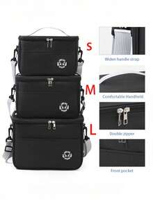 New Portable Lunch Bag Food Thermal Box Waterproof Office Cooler Lunchbox With Shoulder Strap Insulated Case,Large-Capacity Travel Hand-Held Shoulder Strap Insulated Bag, Lunch Box Bag, Student Thickened Waterproof Lunch Bag, Fresh-Keeping Aluminum Foil Picnic Bag