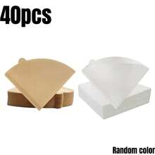 80 piezas Filtros de café en forma de cono, papeles de filtro de café en forma de cono para 1-4 tazas, adecuados para oficina, camping, exterior, hogar, cocina, restaurante y uso en cafetería/bar