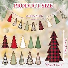 Christmas Tree Garland Wooden Tree Beads Garland Holiday Banner For Fireplace Mantel Wall Hanging Decor - Colorful - View 8