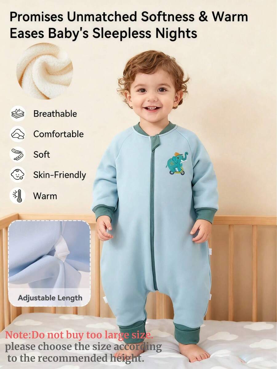 2.0 Tog Infant/Toddler Thick Warm Sleeping Bag, Long Sleeve, Suitable For Autumn/Winter