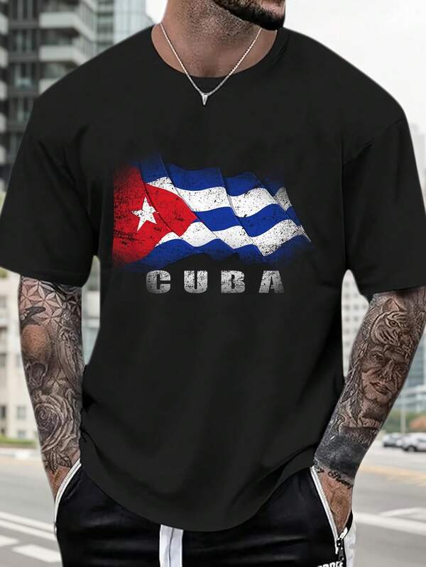 creative pattern T-shirt-good gift for family and friends-15A114-100% cotton four seasons comfortable round neck men's short sleeve