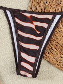 Women's Zebra Print Sexy Elegant Casual Bikini Set With Coverup And Pants, Suitable For Beach, Vacation, Party And Date, Spring/Summer - Multicolor - View 6