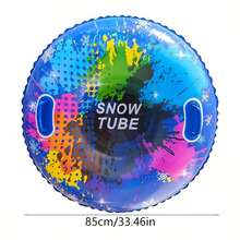 充气雪地管 - 重型 PVC 可折叠冬季水上雪橇，蓝色/黑色/绿色/粉色/白色，采用空气兼容设计 - 雪地管、滑雪胜地乐趣、圣诞节和新年礼物