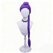 46 Inch Purple Long Braid Ponytail Synthetic Wig - Anime Cosplay Wig For Women Halloween Costume Party (Purple, Adult) - Multicolor - View 3