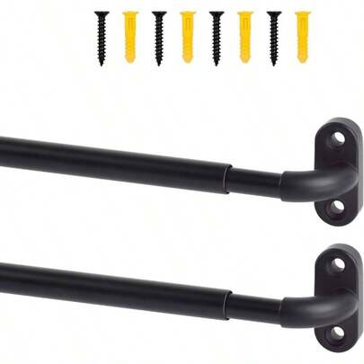 2 Pack Screwed Sash Curtain Rod Adjustable 18 - 30 Inch, 3/8 In. Diameter, French Door Curtain Rods Nickel