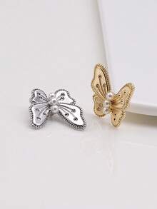 7 قطع/عبوة أزرار معدنية بتصميم أنيق على شكل فراشة مزينة باللؤلؤ، ديكور للمعاطف والكنزات والقمصان والفساتين والبدلات والفساتين الزفاف والحقائب والقفازات والقبعات، إكسسوارات خياطة وحرف يدوية DIY