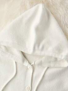 Women's Casual Contrast Color Long Sleeve Hooded Knit Cardigan Sweater