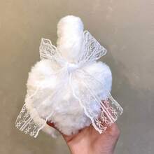 Winter New Japanese Style Cute Lace Bow Warm Headwear Fluffy Ear Muffs Heart-Shaped Earmuffs - Multicolor - View 7