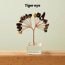 1个天然水晶迷你玻璃许愿瓶，内含幸运树形疗愈石 | 抛光宝石装饰 | 生日礼物，传递正能量和美好祝愿，圣诞礼物 - 魚缸小花樹 - 查看 35