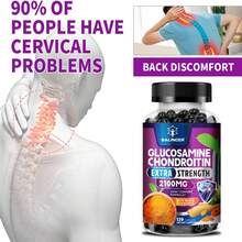 Sulfato de glucosamina y sulfato de condroitina (2100 mg por ración), fórmula para el cuidado de las articulaciones para hombres y mujeres, 120 cápsulas - 1 botella - Ver 1